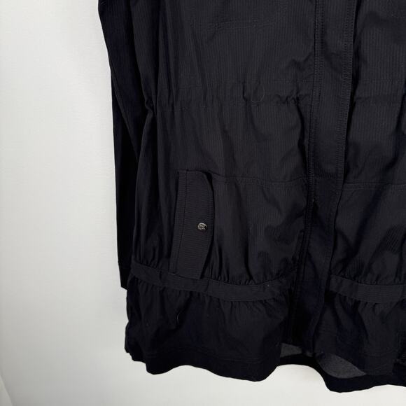 Lululemon Apres Practice Anorak Jacket Black Cinch Waist Hooded Full Zip Women 6 - Picture 3 of 6
